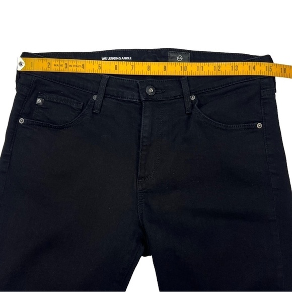 AG The Legging Ankle Super Skinny in Black Raw Edge Slit Cuffs Size 29 - Picture 12 of 12